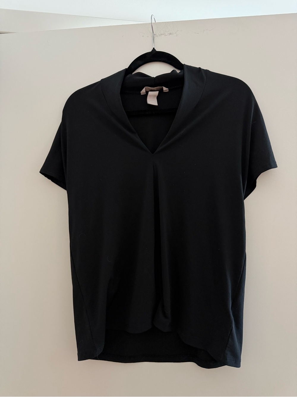H&M Black V-Neck Short Sleeve Top